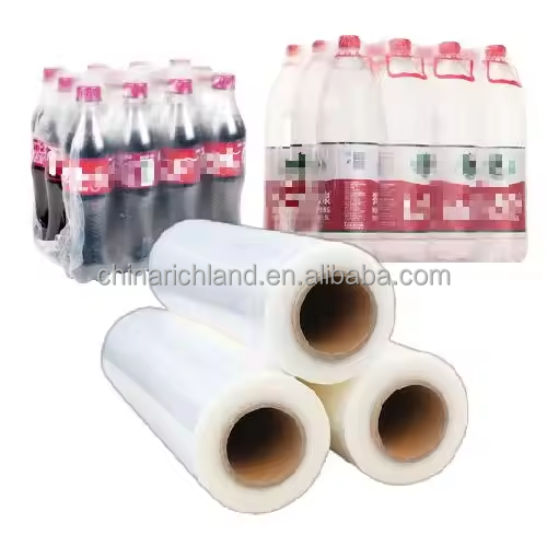 Transparent LDPE Soft Plastic Shrink Wrap Roll for Beverage Packaging of Beer Soda Glass Bottled Drinks Mineral Water Juice5