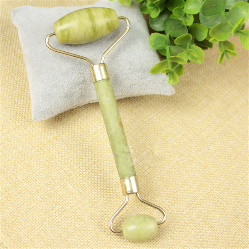 Double Head Green Jade Roller Elliptical Massager Eye Face Neck Facial Slimming Thin face Beauty Health Care Tools Top selling
