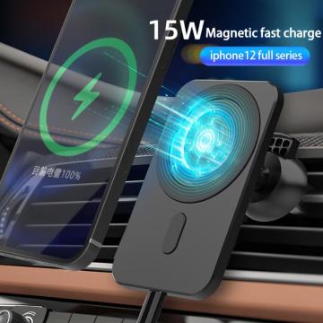 15w Magnetic Car Wireless Charger Qi Fast Charging Mount Air Vent Phone Stand For Iphone 12 ProMax 12Mini Magnetic Car Holder