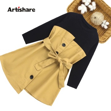 Teens Girls Dress Patchwork Dress For Girls Long Sleeve Dress Kids Dresses for Girls Autumn Children Clothes 6 8 10 12 14