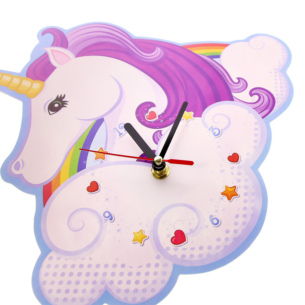 Unicorn Wall Clock Unicorn and Rainbow Decor Magic Clock Creative Art Wall Decoration Time Clock For Kids Girls Her