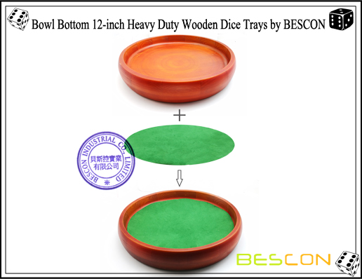 Bowl Bottom 12-inch Heavy Duty Wooden Dice Trays by BESCON-8