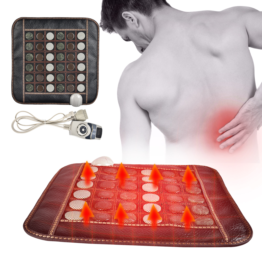 Infrared Tourmaline Stone Seat Pad Natural Jade Massage Heating Mat Pain Relief Relax Therapy Mat back shoulder Leg Muscle Body