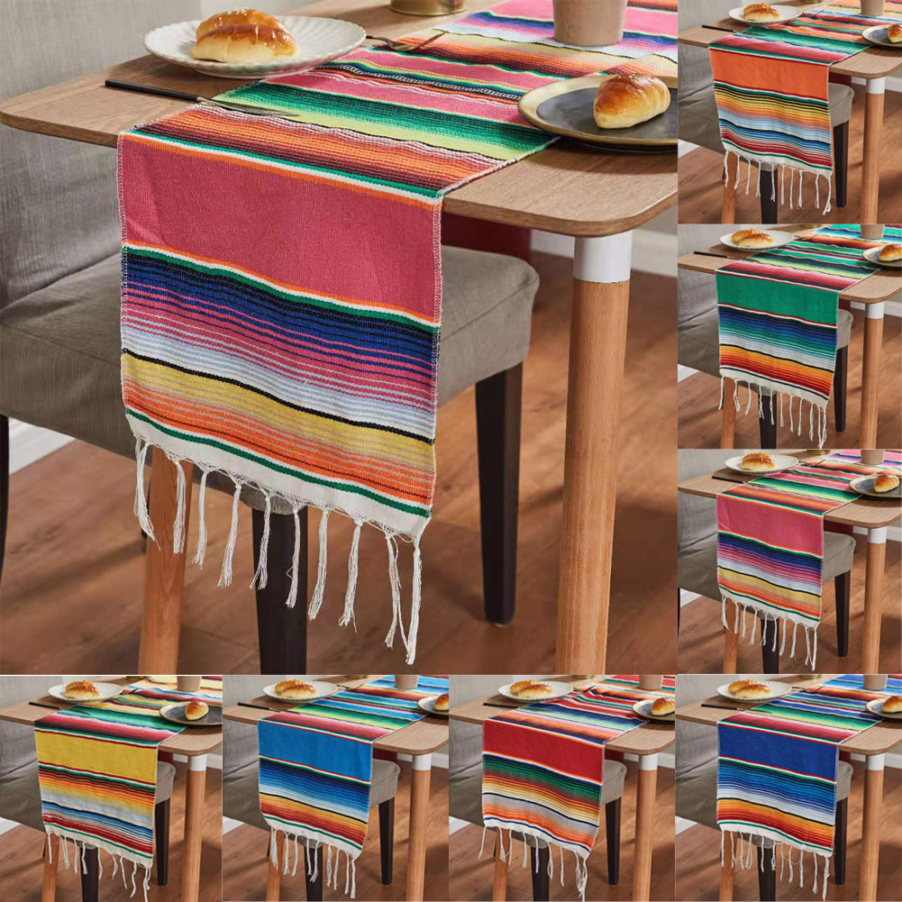 35*215 Home Embroidered Table Runner Stripe Hollow Decor Embroidered Tablecloth Home Dining Table Coffee Table Decoration