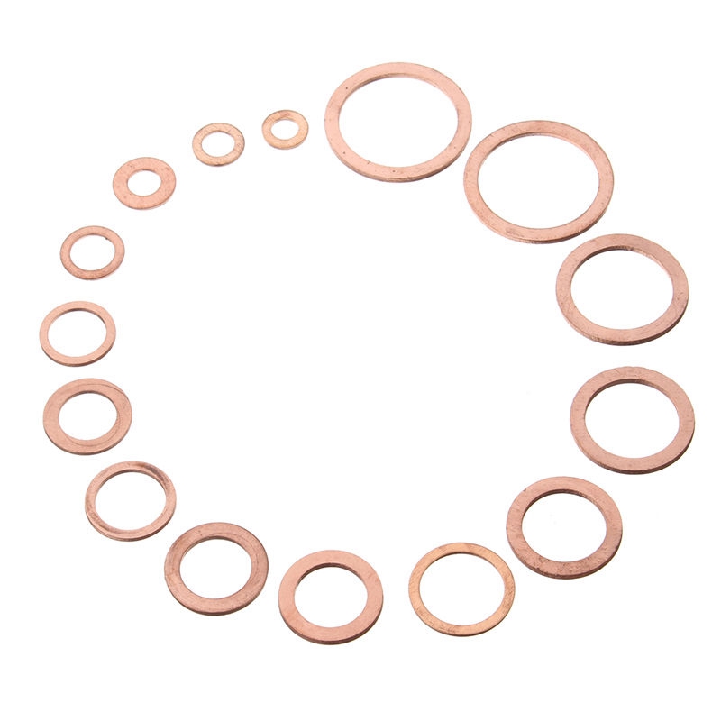 150 x Assorted Solid Copper Crush Washers Seal Flat Ring Fuel Hydraulic Fittings