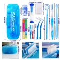 Portable Oral Clean Tool Orthodontic Oral Care Kit Tooth Brush Mouth Mirror Interdental Brush Dental Floss Orthodontic Clean Kit