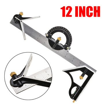 12 inch Combination Tri- Square Ruler Stainless Steel Machinist Measuring Angle Ruler For Measurment Tool