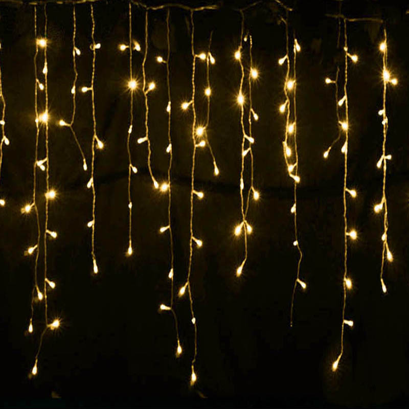 Led curtain Outdoor Decoration Lights 3.5m Droop 0.3-0.5m Landscape Icicle String Lights New Year Wedding Party Garland Light