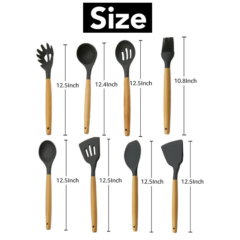 Cooking Tool Non-toxic Cooking Baking Kitchen Tools Utensils Silicone Shovel Spoon Scraper Brush Spade Whisk Turner