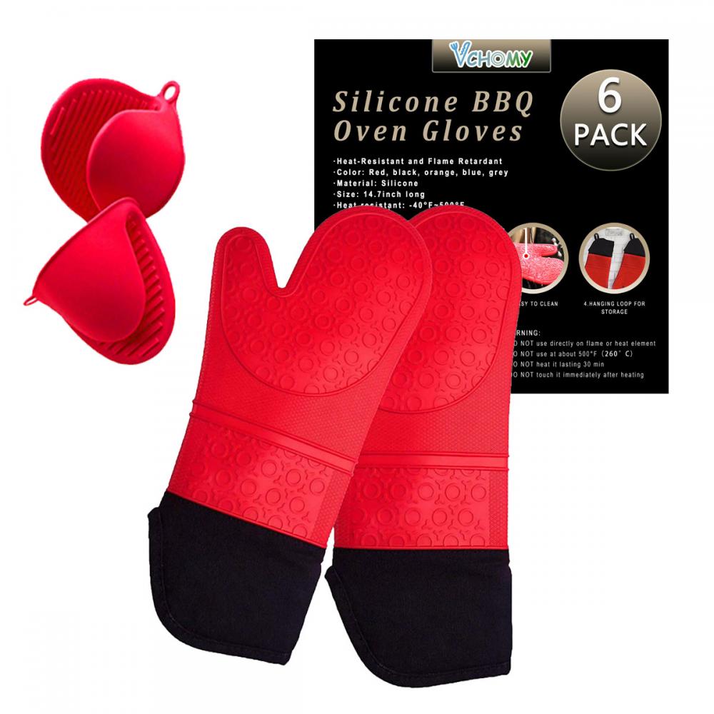 High temp resistant extra long silicone oven glove
