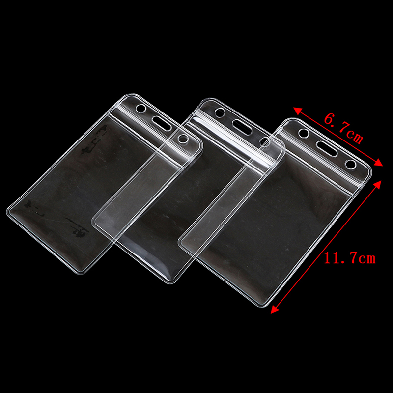 Peerless New 10Pcs/lot Vertical Transparent Vinyl Plastic Clears ID Card Bag Case Badge Holder Accessories