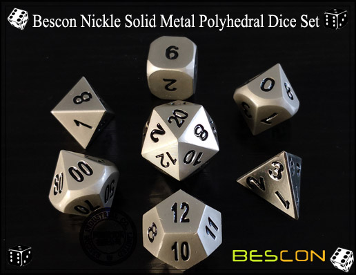 Bescon Nickle Solid Metal Polyhedral Dice Set-1