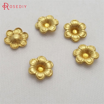 (29445)200PCS 7MM Not plated color Brass Small Flower Beads Caps Diy Jewelry Findings Accessories wholesale