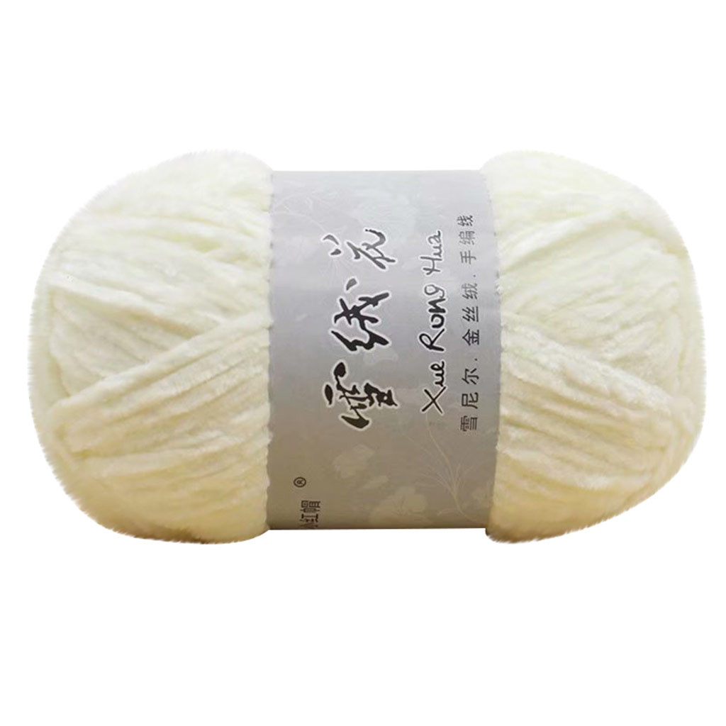 Gold Velvet Chenille Yarn For Hand Knitting Medium Thick Wool Thread Crochet Sweater Scarf Thread Crochet Para Tejer Line YarnAD
