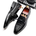 Mens Leather Shoes Genuine Leather Oxford Shoes For Men Luxury Crocodile Dress Shoes Slip On Wedding Shoes Leather Brogues