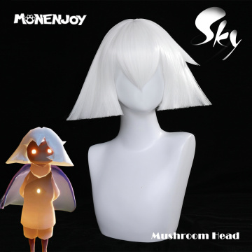 Monenjoy Sky Children of Light Daleth Cosplay Wig White Mushroom Head Cos Hair