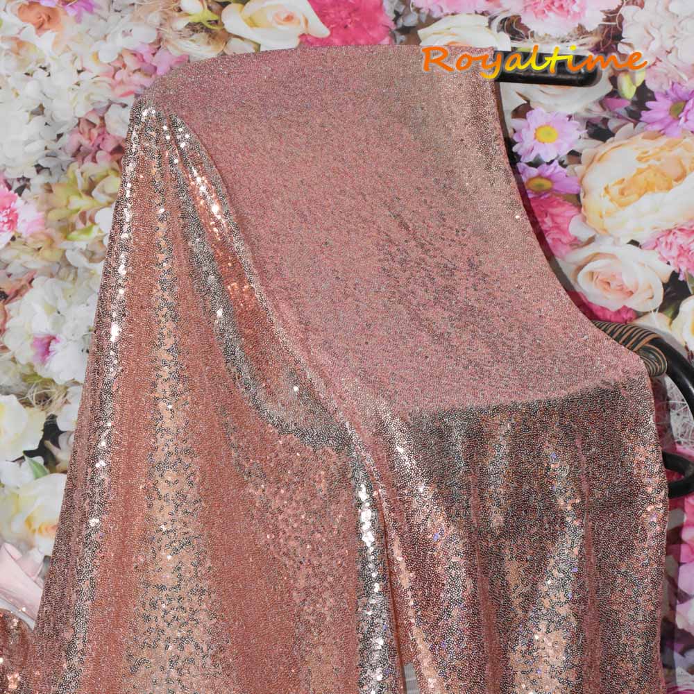 Pink Rose Gold Sequin Fabric 003