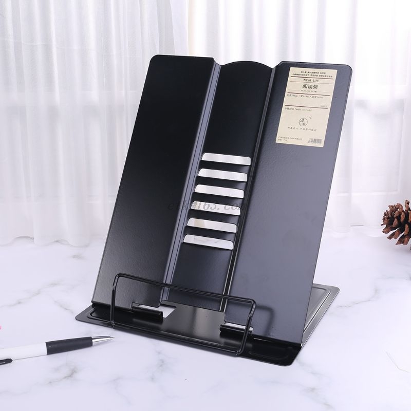 Portable Metal Adjustable Reading Book Holder Support Document Shelf Bookstand