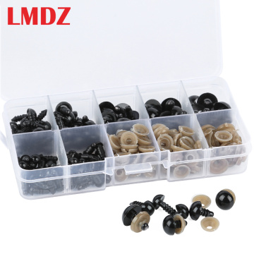 LMDZ 100Pcs 6-12mm DIY Doll Eyes Black Plastic Crafts Safety Eyes for Teddy Bear Soft Toy Animal Doll Amigurumi DIY Accessories