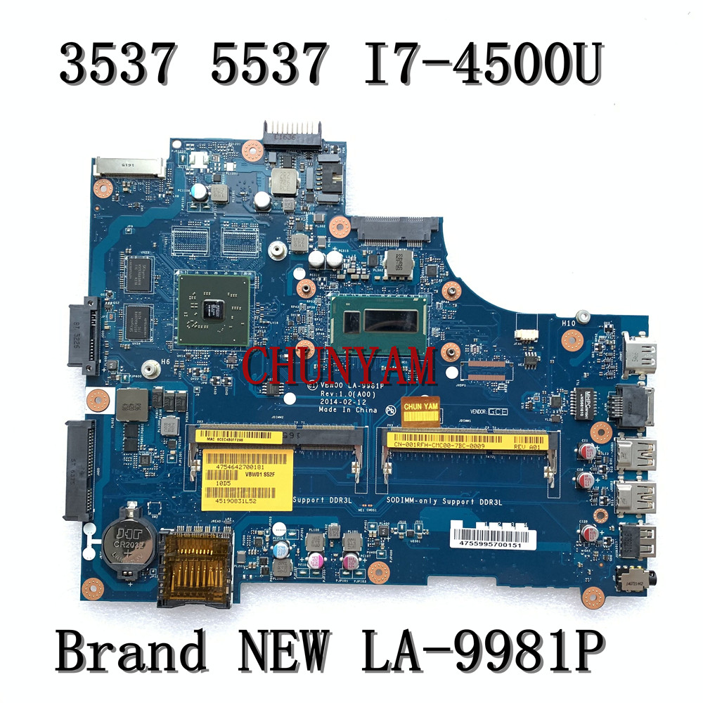 BRAND NEW LA-9981P for Dell Inspiron 15R 3537 5537 Laptop motherboard I7-4500U HD8670M mainboard CN-001RFH 01RFH 100%tested