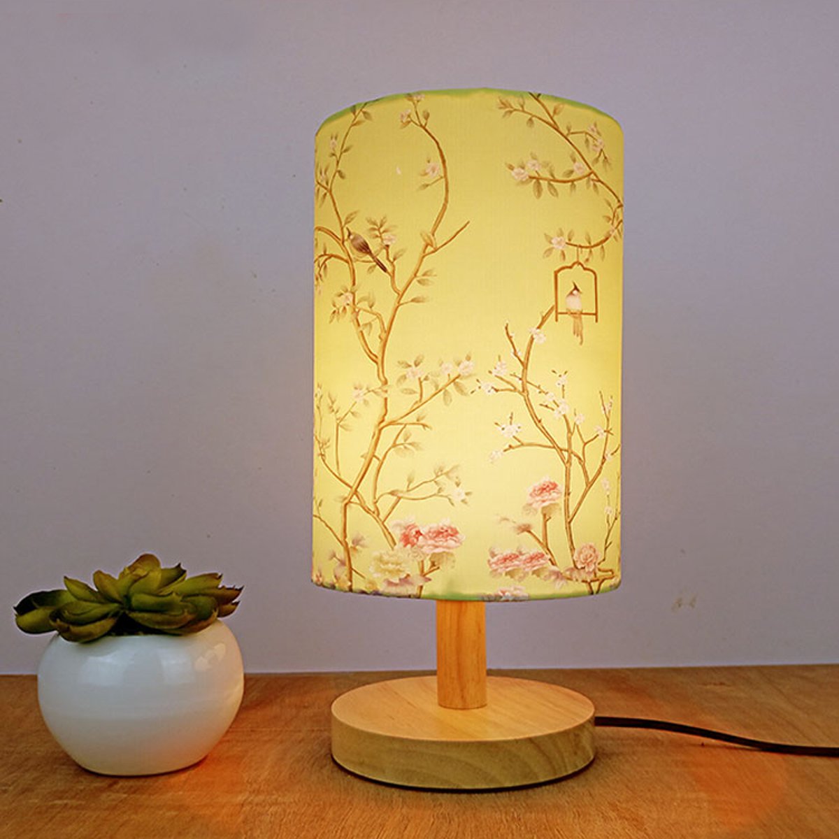 14*20CM Vintage Lampshade Fot E27 Lamp Holder Floral Bird Lamp Cover Shade Table Ceiling Light Cover Indoor Lighting Accessories