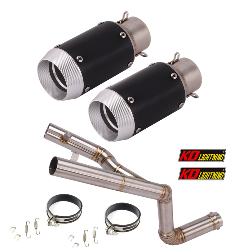 Motorcycle Mid Link Tubes Tail Exhaust Muffler Pipe DB Killer Refit Dual Outlet System for KTM 1290 Super Duke R 2014 2015 2016