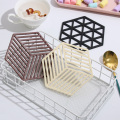 Hollow out Silicone Tableware Insulation Mat Coaster Cup Hexagon Mats Pad Non-slip Bowl Placemat Home Decor Kitchen Accessories
