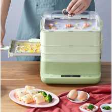 220V 8L 800w Breakfast rice noodle machine Multifunctional electric food steamer Insulation Reservation 3 Steaming pan