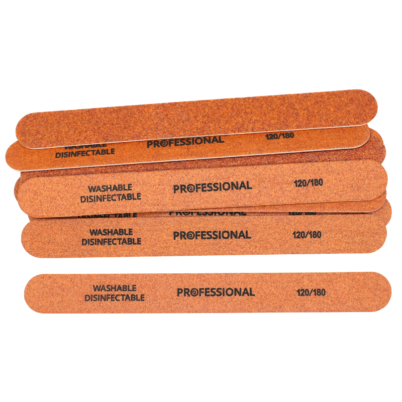 50pcs/Set Wooden Nail file buffer 120/180 Double-sided Sandpaper Sanding File Strong Stick Professional Nail File For Manicure