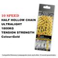 Bicycle Chain 9/10 Speed Semi-hollow Moutain MTB Bike Ultra-light Wear-Resisting Chain Parts