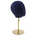 Premium Adjustable Height 21inch Suede Cork Mannequin Head Model Hat Wig Display Stand Rack with Metal Stand- 4 Colors Choose