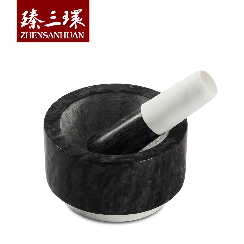 ZSH Natural Granite Mortar and Pestle Solid and Durable Crusher
