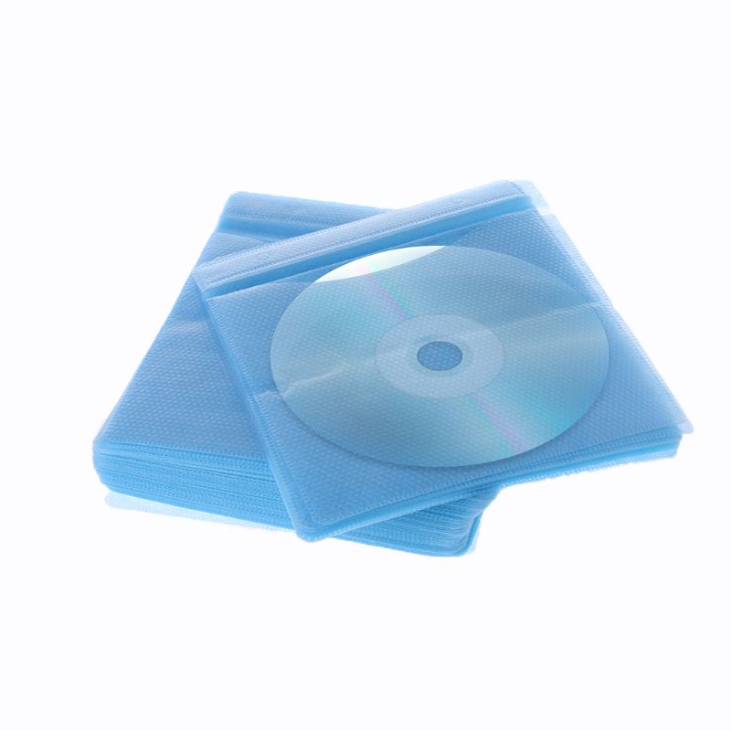 100Pcs CD DVD Double Sided Cover Storage Case PP Bag Sleeve Envelope Holder