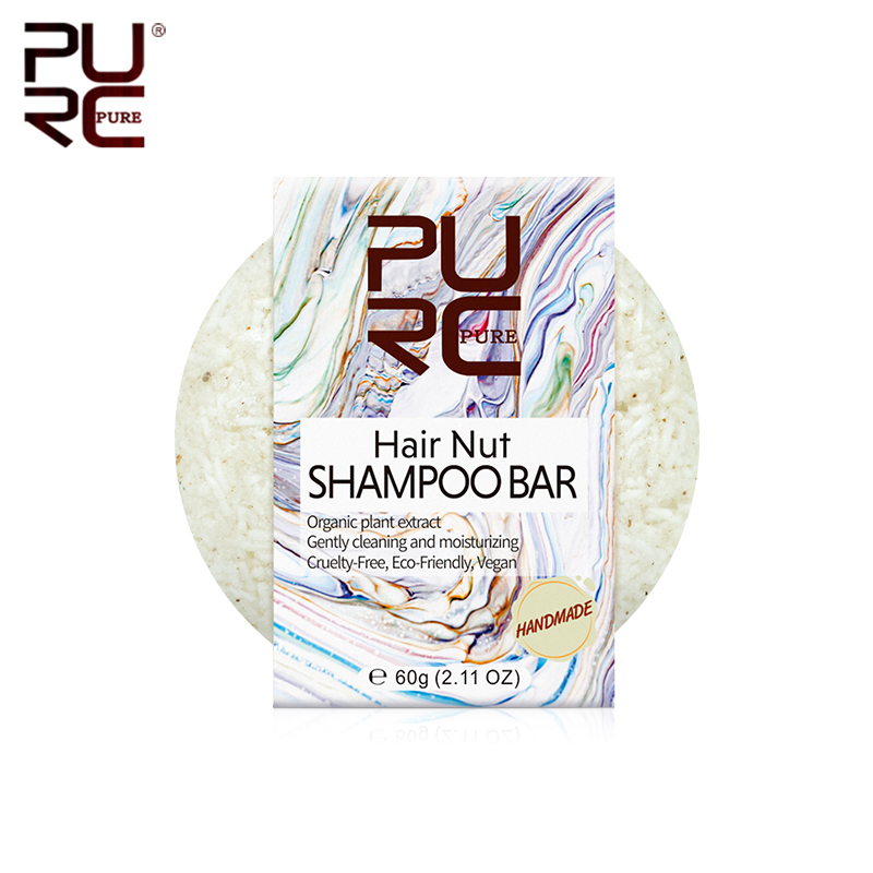 11.11 PURC New Arrivals Natural Hair nut Shampoo Bar Handmade Cold Processed Deep Cleaning & Nourishing Solid shampoo Hair Care