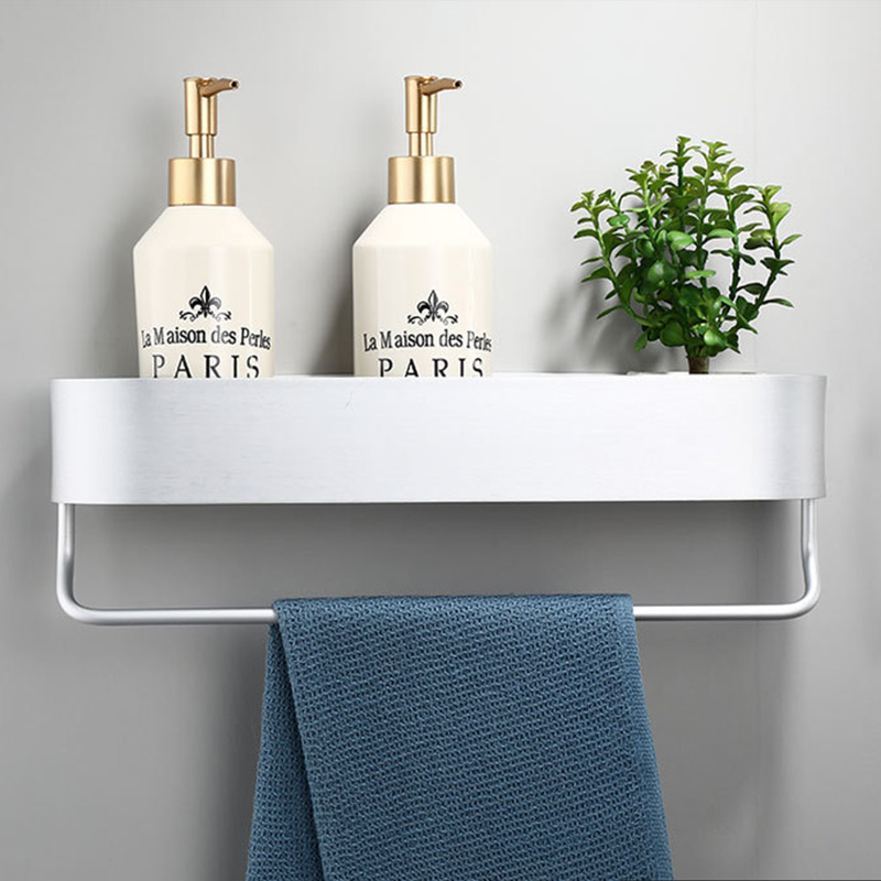 Black Bathroom Shelf 30/40/50 cm Kitchen Wall Shelves Shower Basket Storage Rack Towel Bar Robe Hooks Bathroom Accessories