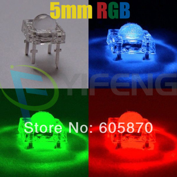 20pcs LED 5MM RGB Piranha Common Cathode Common Anode Leds 4 pin Dome Wide Angle Super Bright Light Lamp For Car Light High