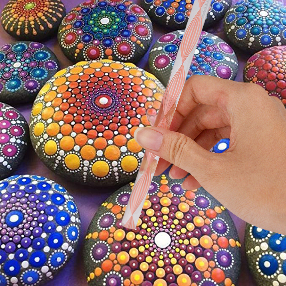 1/2/3 Sets DIY Acrylic Stick Mandala Dotting Tools Set Embossing Stick for Painting Rocks Dot Kit Nail Stamp Art Craft Tool