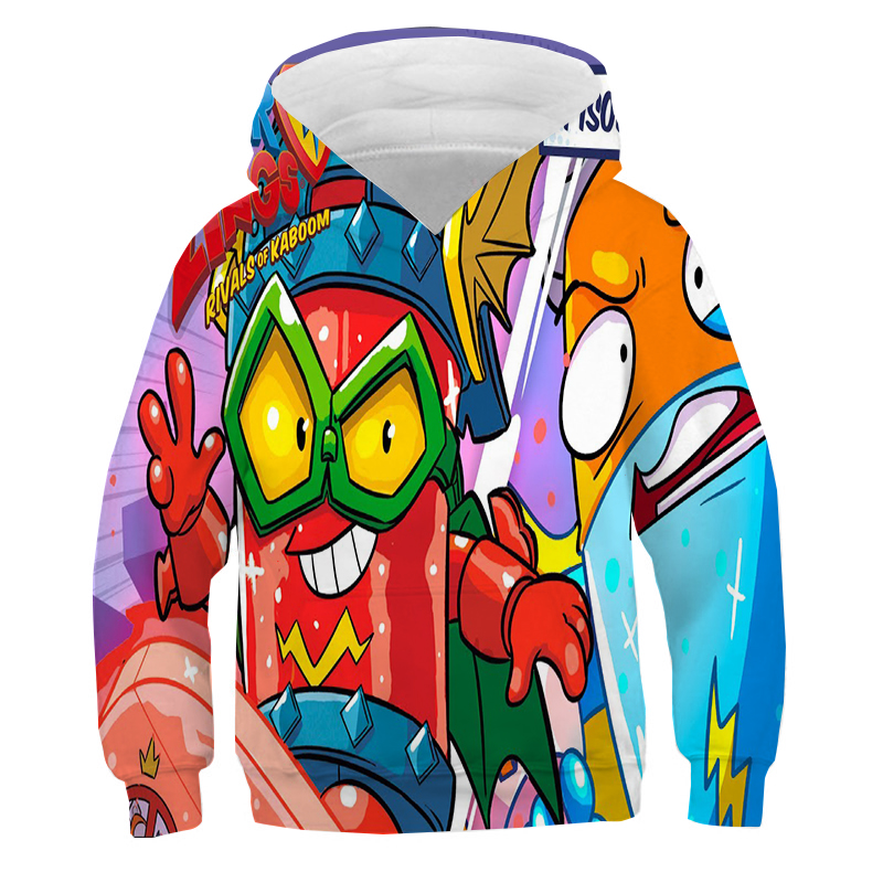 Kids Super Zings 3D Clothing Boys Girls Funny Hoodies Cool Cartoon Sweatshirts Children Superzings Pullover Coats Christmas Gift