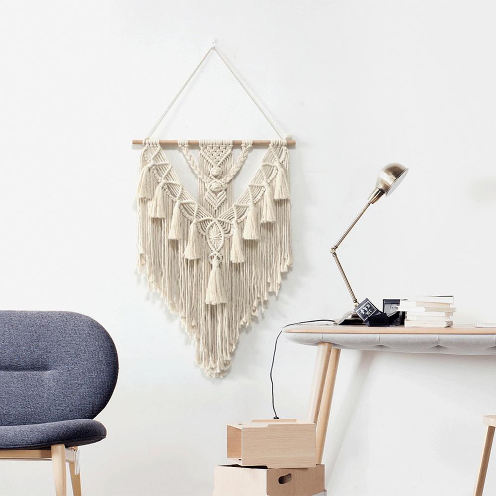 Hand-woven Pendant Macrame Wall Hanging Art Woven Tapestry Bohemian Crafts Decoration Gorgeous Tapestry For Home Bedroom