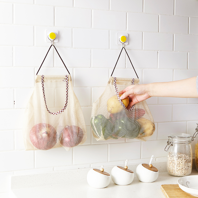 Creative Kitchen Vegetable Onion Potato Storage Bag Sundries Underwear Mesh Hanging Bag Kitchen Garlic Ginger Organizer Tools
