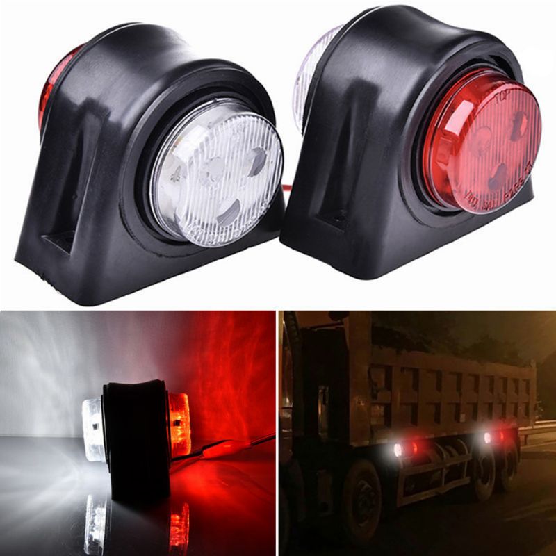 1pair Side Marker Lights 2PCS 8LED Side Marker Lights White Red Lamp Compatible With 10-30V Trailer Truck