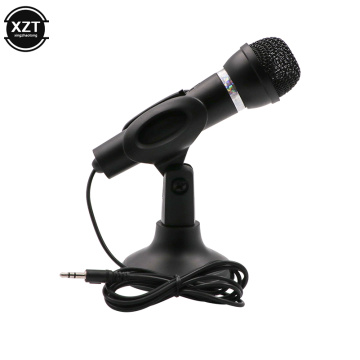Condenser Microphone 3.5mm Plug Home Stereo MIC Desktop Stand for PC YouTube Video Skype Chatting Gaming Podcast Recording