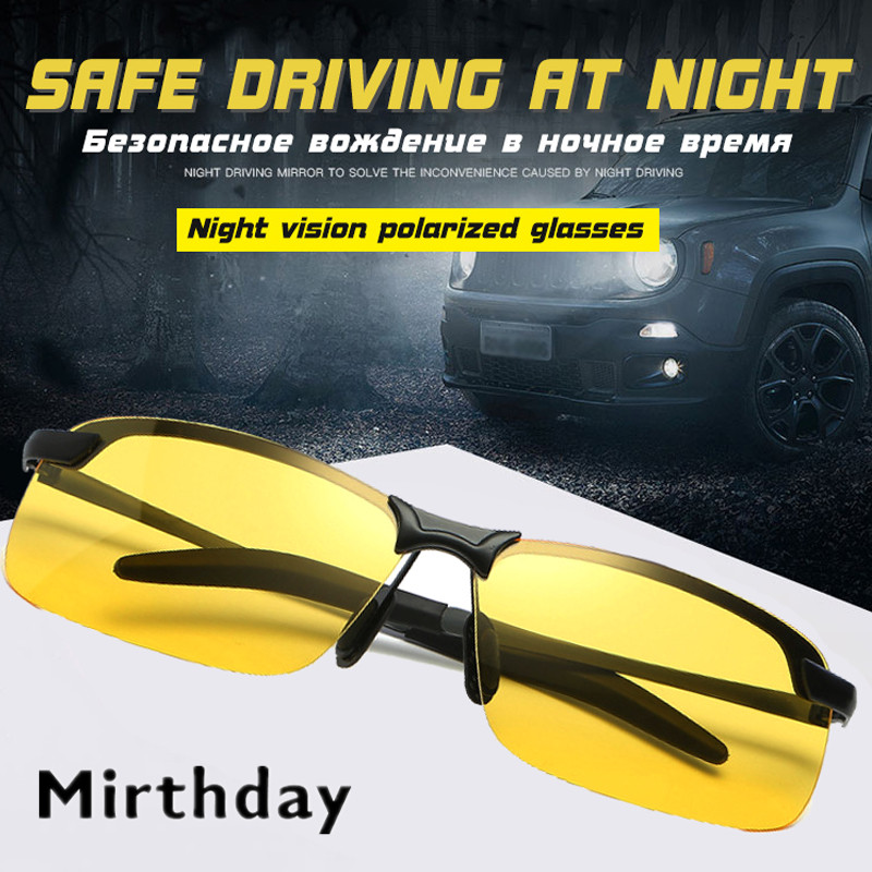 Yellow Lens Night Vision Glasses Men Car Drivers Anti Glare Polarized Night Driving Sunglasses Male Goggles Auto Accessories