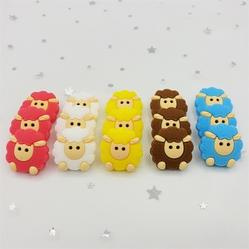 10pcs Baby Teething toys Mini Sheep Silicone Beads Baby Food Grade Silicone Teether DIY Pacifier Chain Silicone kid gift