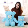 New Creative Light Up LED Teddy Bear Stuffed Animals Plush Cushion Toy Cartoon Colorful Glowing Christmas Gift for Kids Pillow