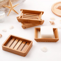 Portable Bamboo Soap Dishes Creative Simple Manual Drain Soap Box Bathroom Bathroom Soap Box Wooden Soap Tray Holder