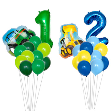 12pcs Farm Tractor Helium Balloons 32 inch Number Foil balloon baby shower Farm Theme birthday party decorations kids Air Globos