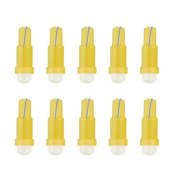 10pcs Car Led Light T5 COB 1LED DC 12V 1W Signal Lamp Instrument Panel Tube Indicators Auto Product Car Accessories