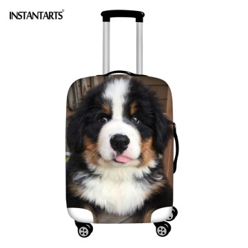 INSTANTARTS Bernese Mountain Dog 3D Printing Travel Luggage Cover Zipper Waterproof Dust Rain Trolley Suitcase Protector Covers