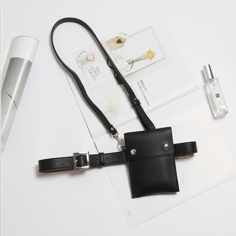 Fashion leather Waist belts Pack Luxury Designer Small Women Waist suspender Phone Pouch Punk Belt strap bag accessories